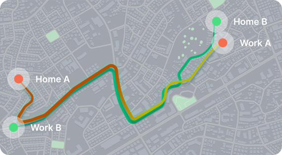 The Cruel Irony - Home and Work locations swap visualization